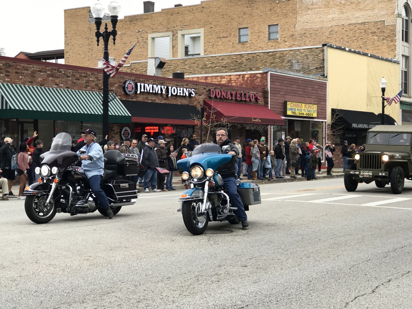 Veterans rode motorcycles in the parade